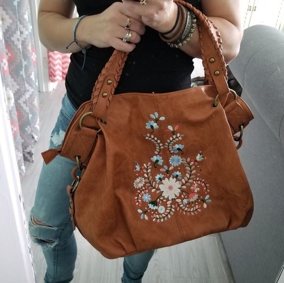 Big Buddha Handbags - Big Buddha Floral Embroidered Bag